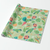 Tiki Parrot Wrapping Paper ラッピングペーパー (アンロールド)
