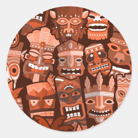 TIKI Pattern 2 ラウンドシール (正面)