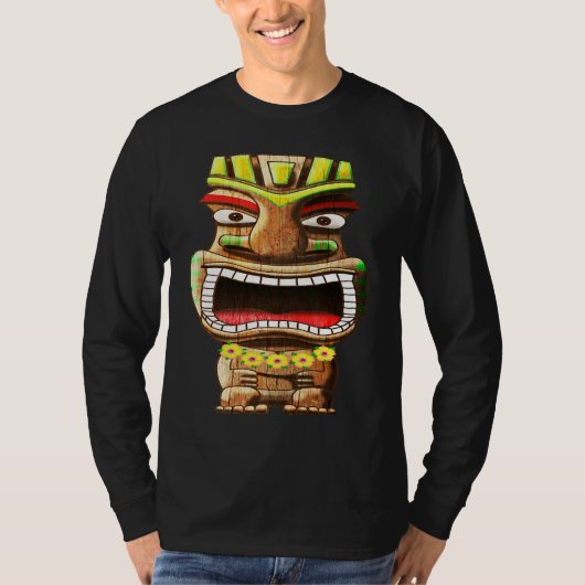 Tiki Totem Polynesian Hawaii Mythology Tシャツ (正面)