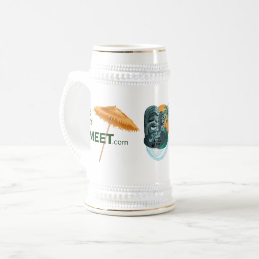TikiMeet.com - Talk-Tiki Mug/Stein ビールジョッキ (正面左)