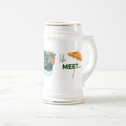 TikiMeet.com - Talk-Tiki Mug/Stein ビールジョッキ (正面右)