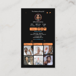 TikTokオレンジソーシャルメディアQRコード 名刺
