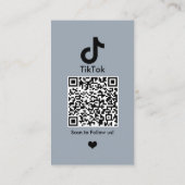 TikTokダスティブルーソーシャルメディアQRコード 名刺 (裏面)