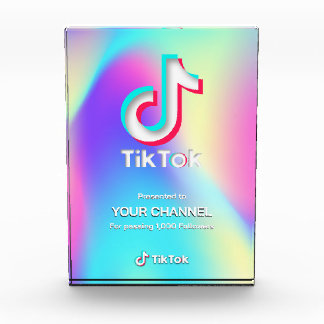 TikTokチャンネルアワードトロフィー フォトブロック