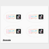 Tiktokチャンネルステッカーを購読する 楕円形シール (シート)