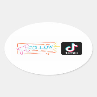 Tiktokチャンネルステッカーを購読する 楕円形シール