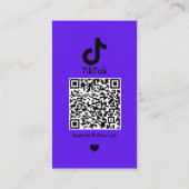 TikTokバイオレットソーシャルメディアQRコード 名刺 (裏面)