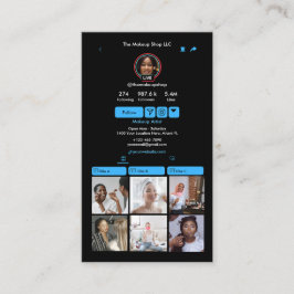 TikTokブルーソーシャルメディアQRコード 名刺