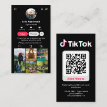 Tiktokプロフィール写真グリッド フォローミーQRコード ブラック
