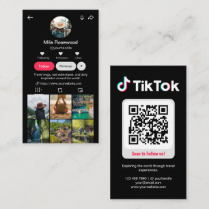 Tiktokプロフィール写真グリッド フォローミーQRコード ブラック 名刺