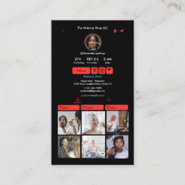 TikTokレッドソーシャルメディアQRコード 名刺