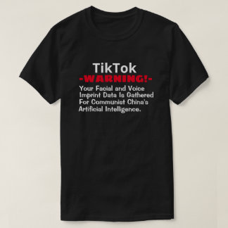 TikTok、コミューント中国が顔/声Tを収集 Tシャツ