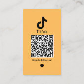 TikTok ピーチ ソーシャルメディアQRコード 名刺 (裏面)