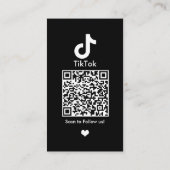 TikTok ブラック ソーシャルメディア QR コード 名刺 (裏面)