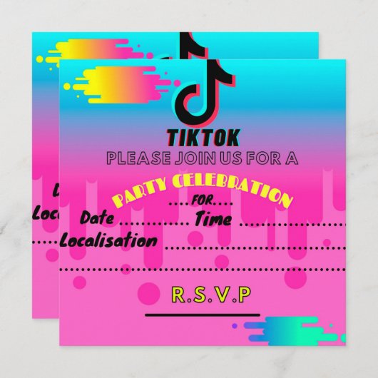 tiktok 招待状 (正面/裏面)