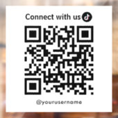 Tiktok Connect With Us Qrコードホワイト ウィンドウサイン (シート2)