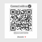 Tiktok Connect With Us Qrコードホワイト シール (シート)