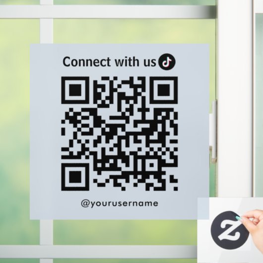 Tiktok Connect With Us Qr Code Soft Navy ウィンドウサイン (ホーム)