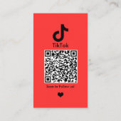 TikTok QRコード 名刺(レッド) 名刺 (裏面)