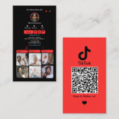 TikTok QRコード 名刺(レッド) 名刺 (正面/裏面)