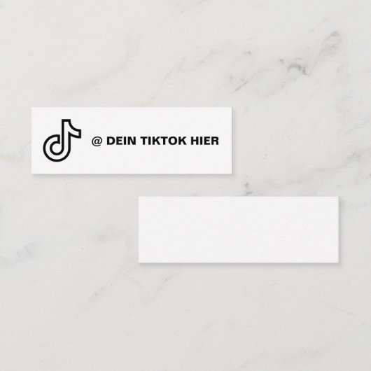 Tiktok Vistenkarte Selbst Gestalten Schwarz Weizs スキニー名刺 (正面/裏面)