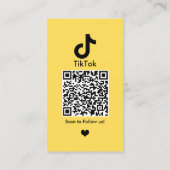 TikTok Yellow ソーシャルメディアQRコード 名刺 (裏面)
