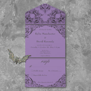 Tilビクトリアン Death Black Purple'結婚 No Dinner オールインワン招待状