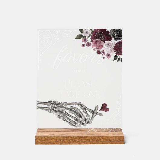 Til死の水の色のスケルトンの手はポスターを支持 アクリルサイン (正面)