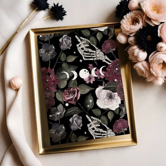 Til死の水の色のスケルトン手ゴシック結婚ズ 招待状