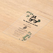 Til Deathゴシックハートフローラ結婚スカル アクリル招待状 (レイダウン)