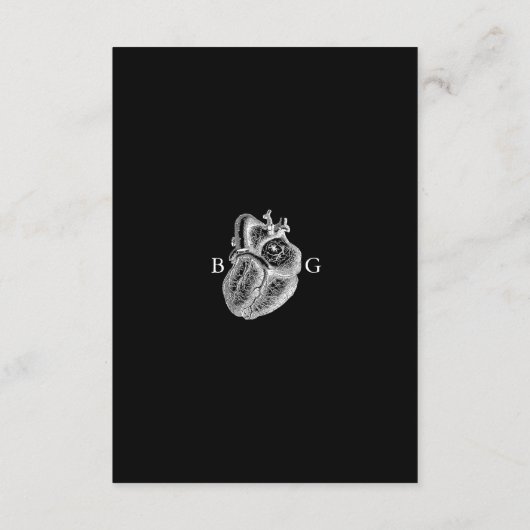 Til Deathゴシックハートフローラ結婚スカル エンクロージャーカード (裏面)