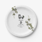 Til Deathゴシックハートフローラ結婚スカル ペーパープレート (正面)