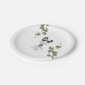 Til Deathゴシックハートフローラ結婚スカル ペーパープレート (アングル)