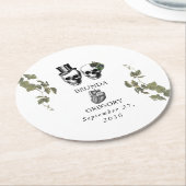 Til Deathゴシックハートフローラ結婚スカル ラウンドペーパーコースター (アングル)