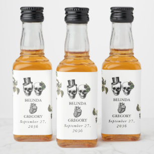 Til Deathゴシックハートフローラ結婚スカル リキュールボトルラベル