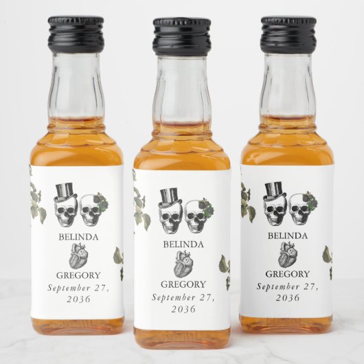 Til Deathゴシックハートフローラ結婚スカル リキュールボトルラベル (ボトル)