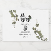 Til Deathゴシックハートフローラ結婚スカル リキュールボトルラベル (シングルラベル)