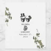 Til Deathゴシックハートフローラ結婚スカル ワインラベル (シングルラベル)