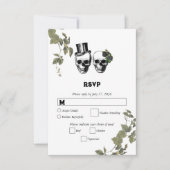 Til Deathゴシックハートフローラ結婚スカル 出欠カード (正面)