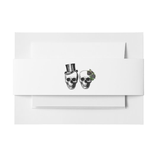 Til Deathゴシックハートフローラ結婚スカル 招待状ベリーバンド (正面例)