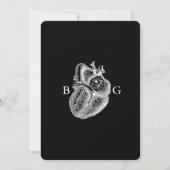 Til Deathゴシックハートフローラ結婚スカル 招待状 (裏面)