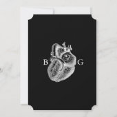 Til Deathゴシックハートフローラ結婚スカル 招待状 (裏面)