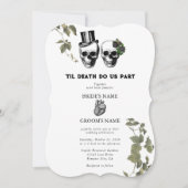 Til Deathゴシックハートフローラ結婚スカル 招待状 (正面)