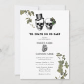 Til Deathゴシックハートフローラ結婚スカル 招待状 (正面)