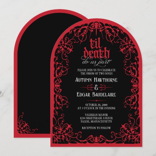 Til Death ゴシックアーチ ウェディングインビテーション 招待状 (正面/裏面)