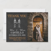 Til Death ハロウィンスケルトン オレンジ サンキューカード (正面)