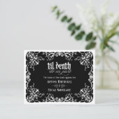 Til Death 黒と白のゴシック ウェディング セーブ・ザ・デート ポストカード (スタンド正面)