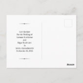 Til Death 黒と白のゴシック ウェディング セーブ・ザ・デート ポストカード (裏面)