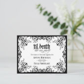 Til Death 黒と白のゴシック ウェディング セーブ・ザ・デート ポストカード (スタンド正面)