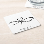 Til Death Do Usパーツインフィニティシンボルハート結婚ズ スクエアペーパーコースター (アングル)